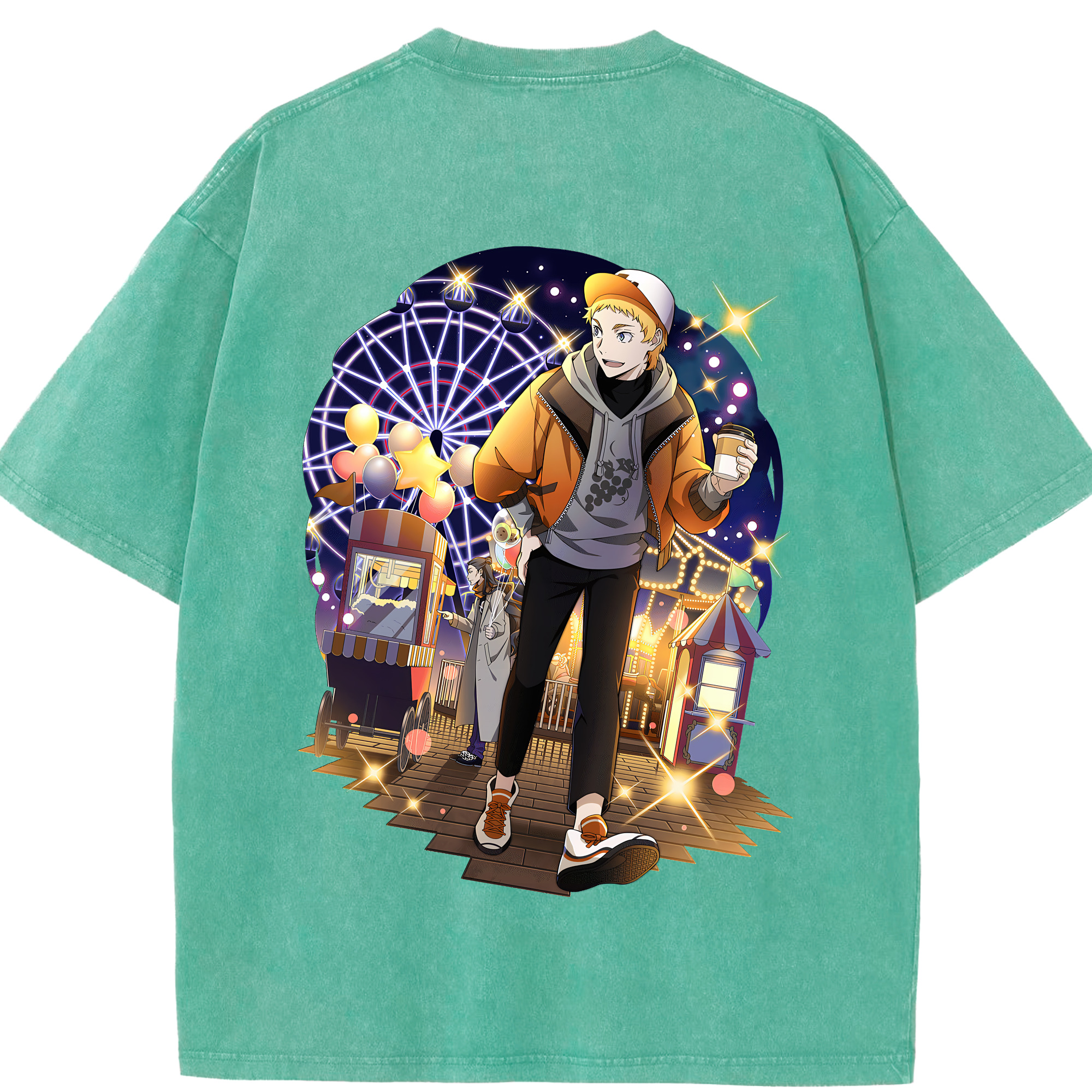 （画像用） 文豪ストレイドッグス Bungo Stray Dogs 綿100% ヴィンテージ風 半袖Tシャツ（背面プリント）